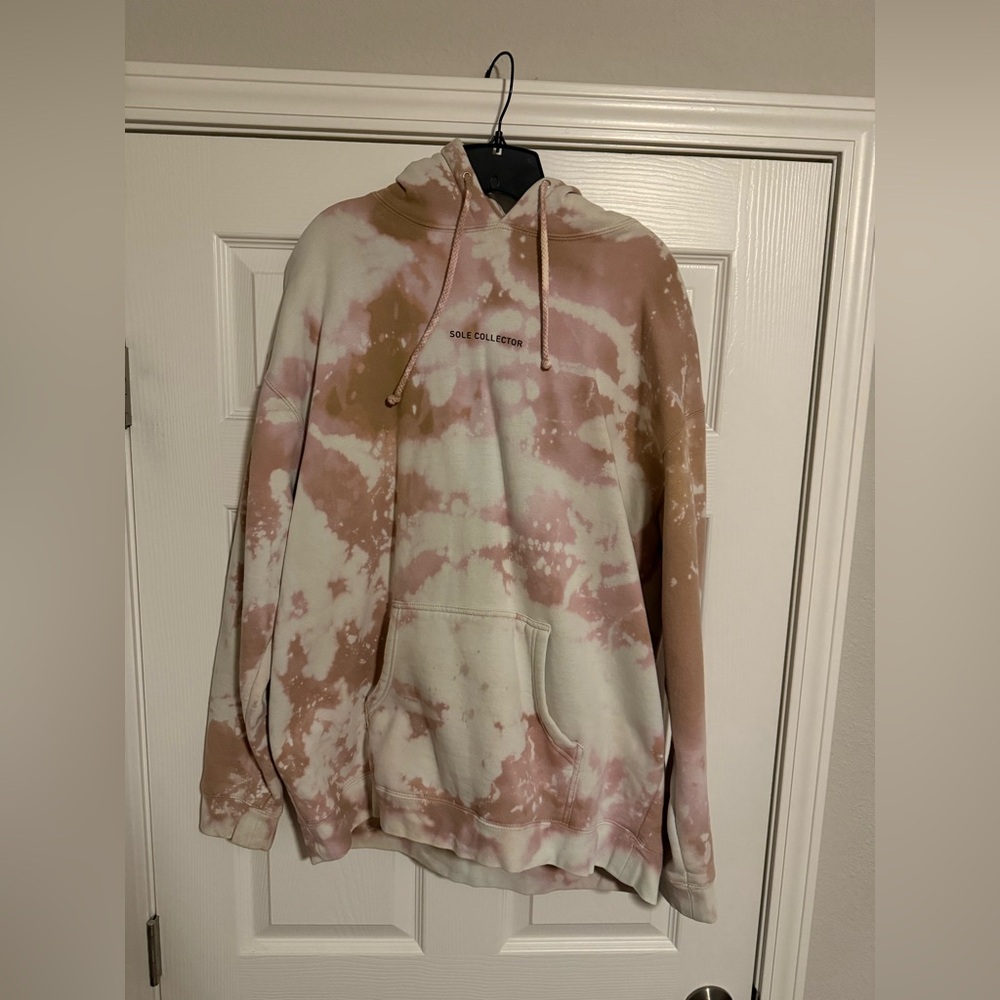 Custom Tie-Dye Hoodie in Pink and Tan